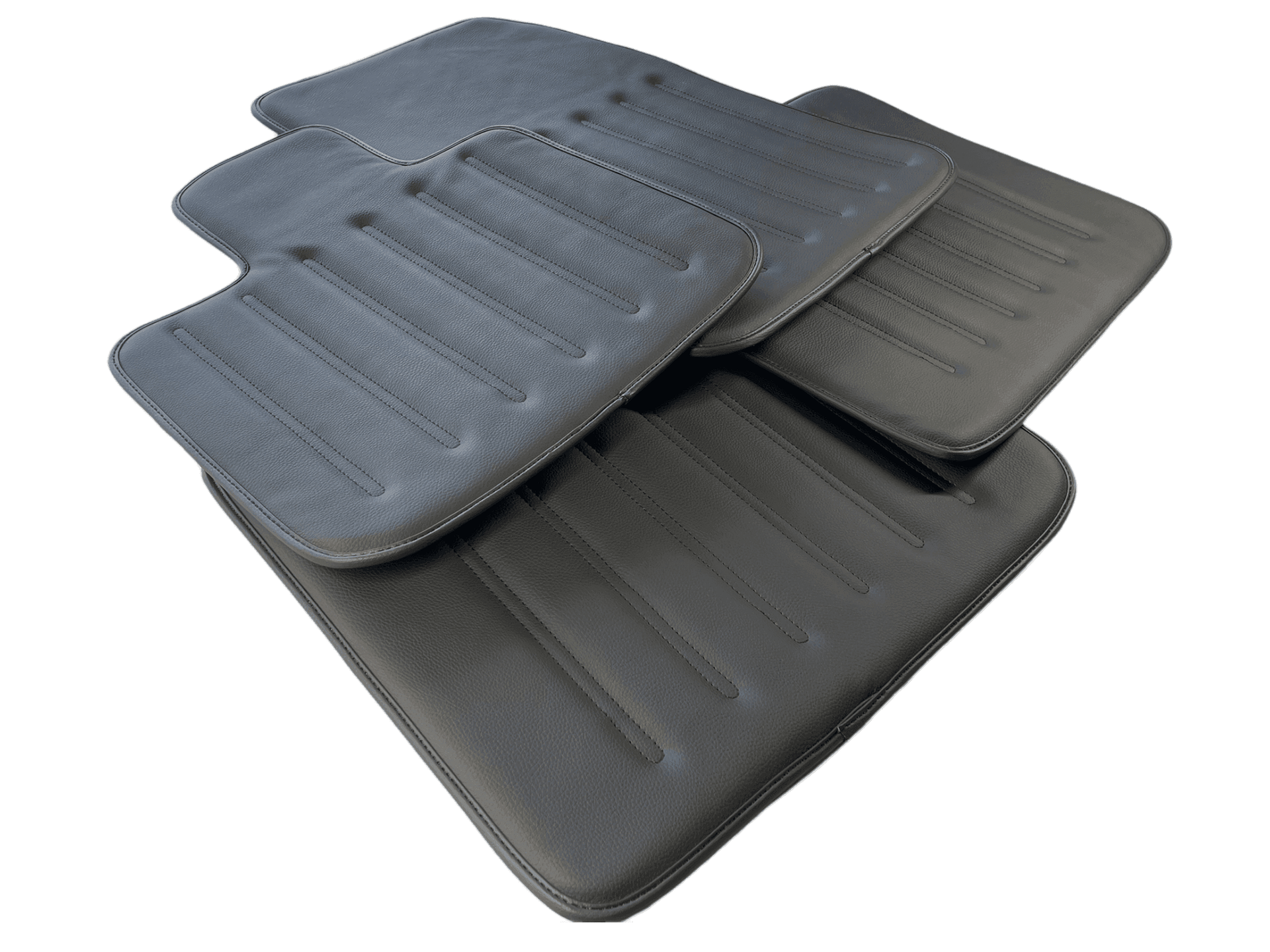Leather Floor Mats For Rolls Royce Black Badge Ghost Series II (2021-2024) Black - AutoWin