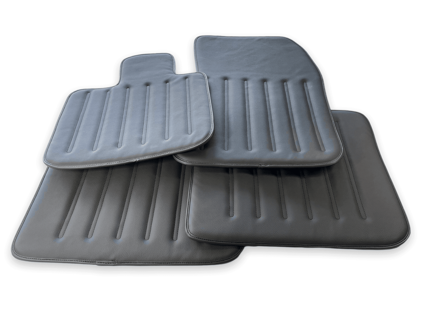 Leather Floor Mats for Rolls Royce Black Badge Phantom VIII (2017-2024) Black - AutoWin