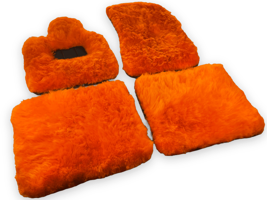 Orange Sheepskin Floor Mats For Rolls Royce Dawn Rr6 2016-2023 Er56 Design Brand - AutoWin
