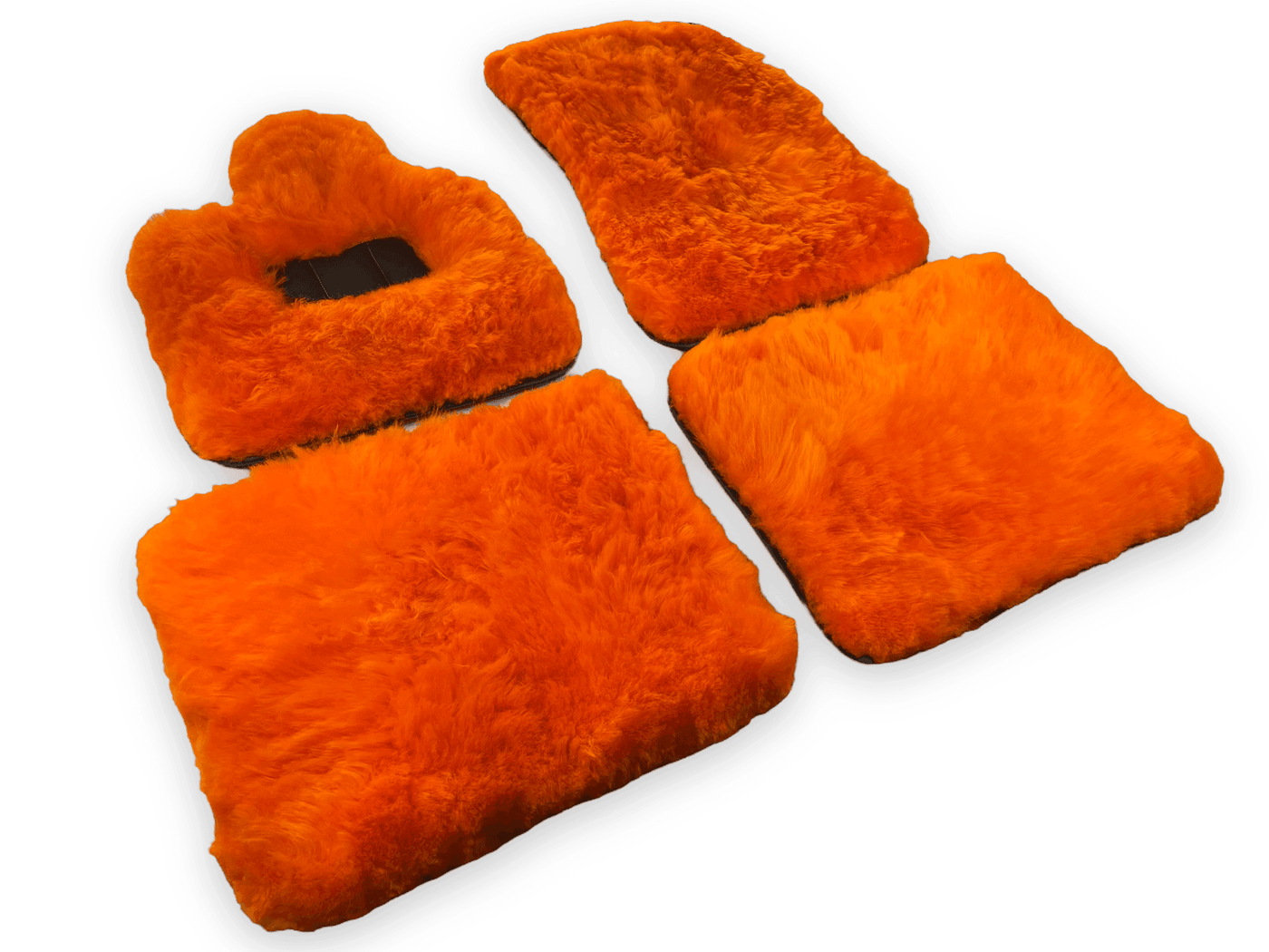 Orange Sheepskin Floor Mats For Rolls Royce Phantom VIII (2017-2024) ER56 Design Brand - AutoWin