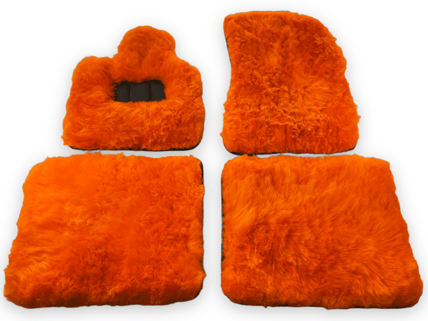 Orange Sheepskin Floor Mats For Rolls Royce Phantom VIII (2017-2024) ER56 Design Brand - AutoWin