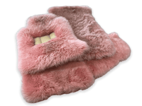 Pink Sheepskin Floor Mats for Rolls Royce Phantom VIII (2017-2024) ER56 Design Brand - AutoWin