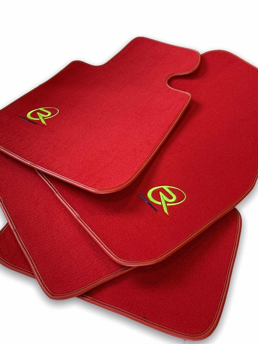 Red Floor Mats For BMW 4 Series G26 Gran Coupe ROVBUT Brand Tailored Set Perfect Fit Green SNIP Collection - AutoWin
