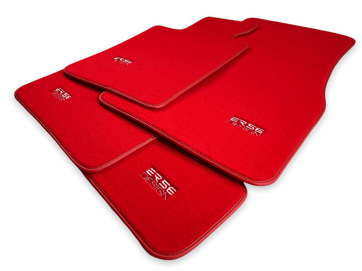 Red Floor Mats For BMW 5 Series E60 - ER56 Design Brand - AutoWin