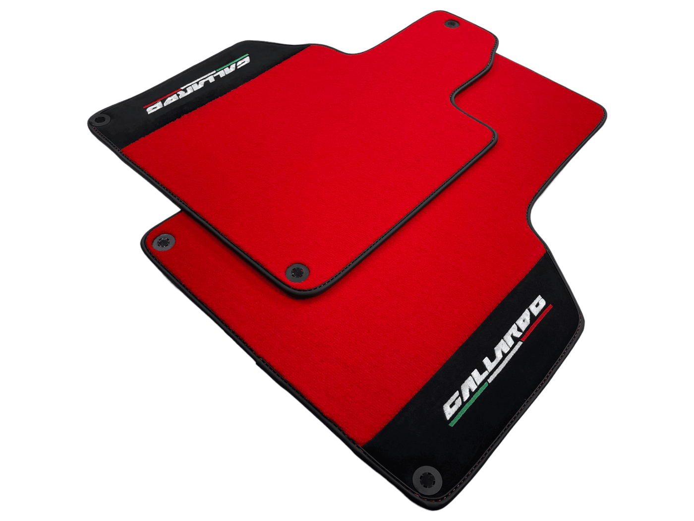 Red Floor Mats for Lamborghini Gallardo With Alcantara Leather - AutoWin