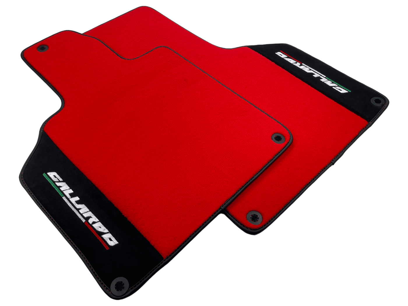 Red Floor Mats for Lamborghini Gallardo With Alcantara Leather - AutoWin