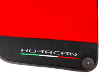 Red Floor Mats for Lamborghini Huracan With Alcantara Leather - AutoWin