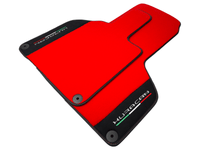 Red Floor Mats for Lamborghini Huracan With Alcantara Leather - AutoWin