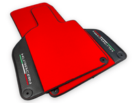 Red Floor Mats for Lamborghini Huracan With Carbon Fiber Leather - AutoWin
