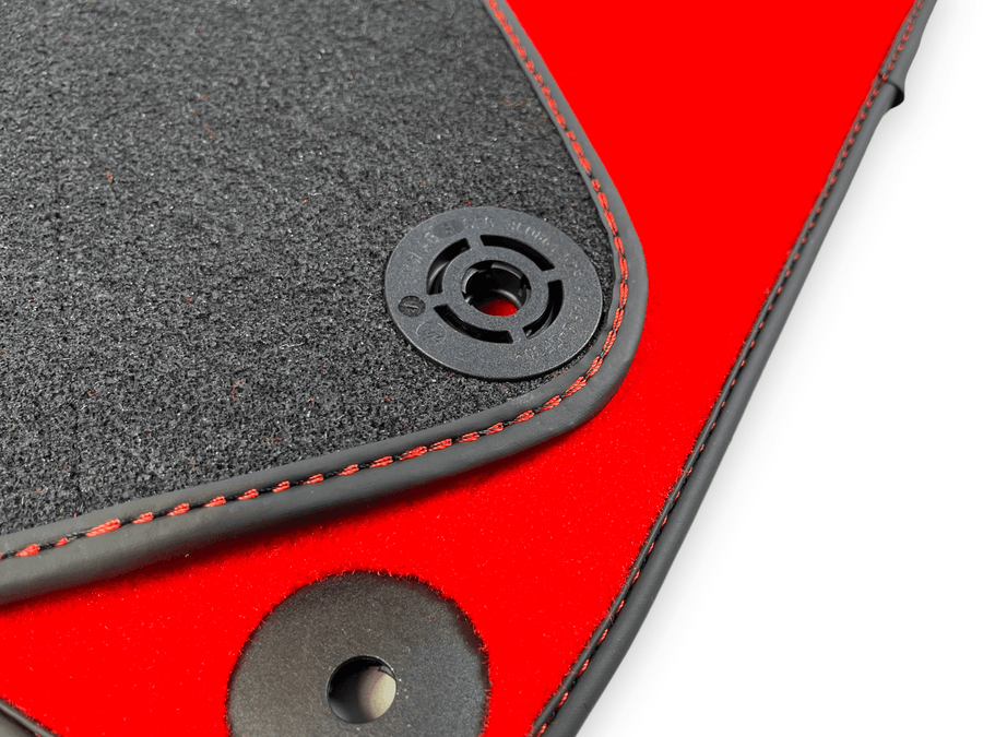 Red Floor Mats for Lamborghini Huracan With Carbon Fiber Leather - AutoWin