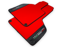 Red Floor Mats for Lamborghini Huracan With Carbon Fiber Leather - AutoWin
