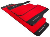 Red Floor Mats For Tesla Model Y With Alcantara Leather - AutoWin