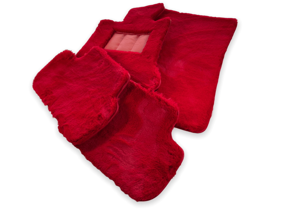 Red Sheepskin Floor Mats For Rolls Royce Cullinan Rr31 2018-2023 Er56 Design Brand - AutoWin