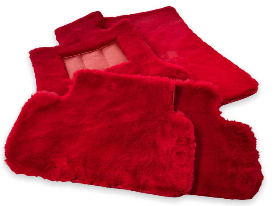 Red Sheepskin Floor Mats For Rolls Royce Dawn Rr6 2016-2023 Er56 Design Brand - AutoWin