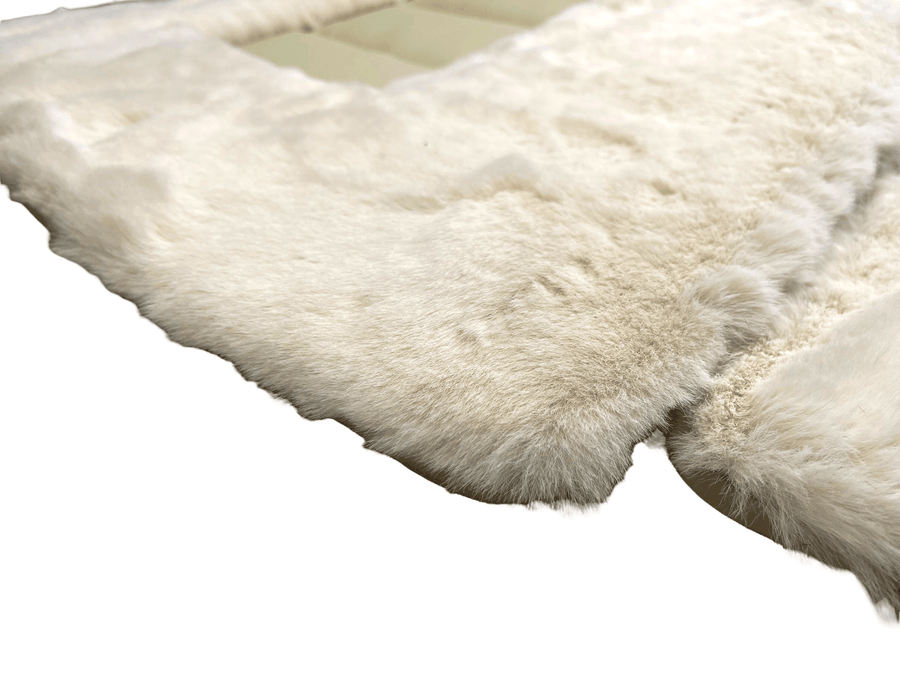 White Sheepskin Floor Mats For Bentley Continental GT (2003–2011) Er56 Design - AutoWin