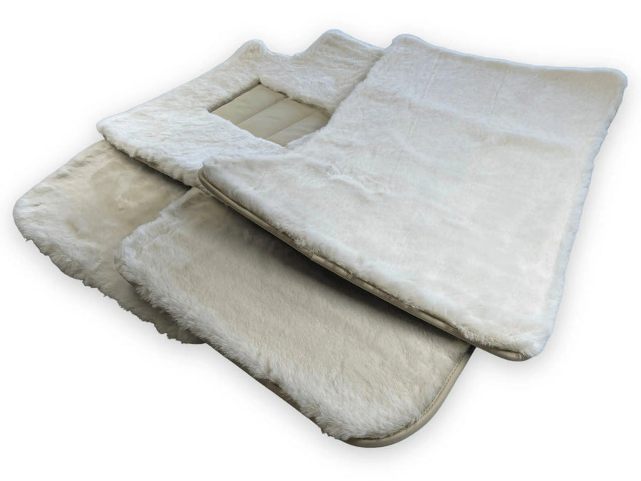 White Sheepskin Floor Mats For Bentley Mulsanne (2010-2020) Er56 Design Brand - AutoWin