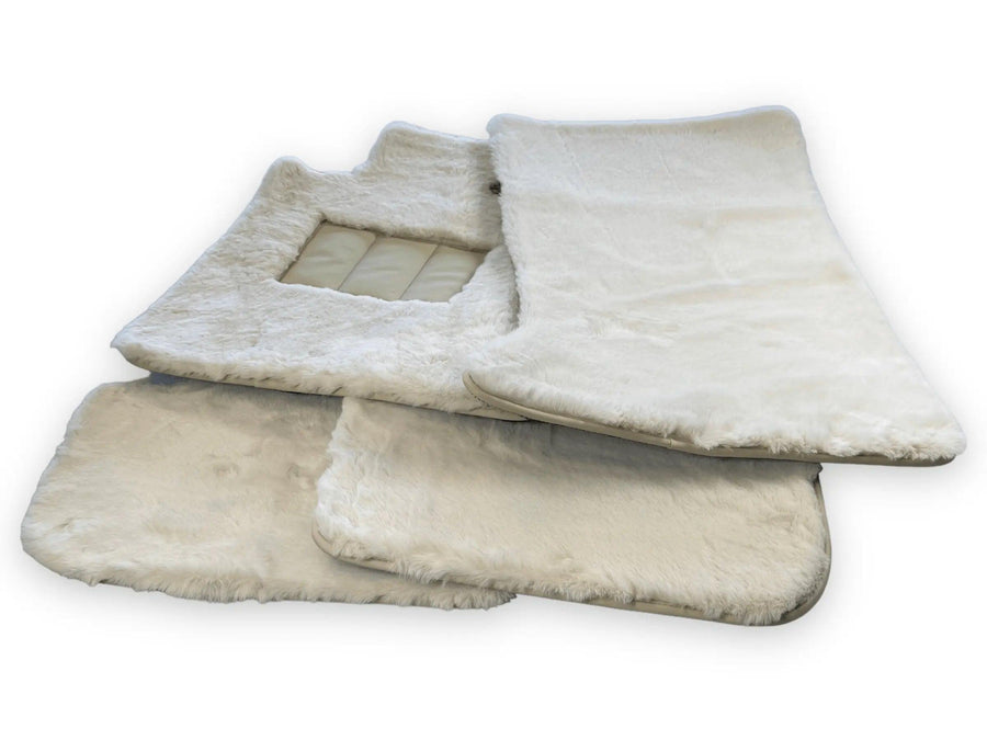 White Sheepskin Floor Mats For Bentley Mulsanne (2010-2020) Er56 Design Brand - AutoWin