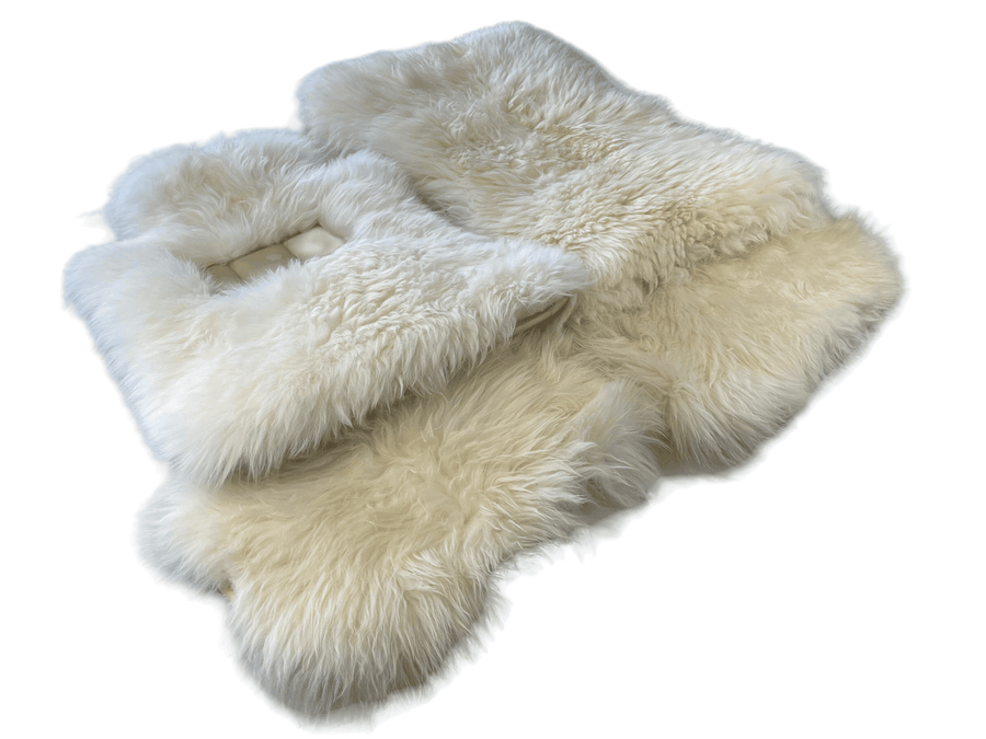 White Sheepskin Floor Mats For Rolls Royce Cullinan Rr31 2018-2023 Er56 Design Brand - AutoWin
