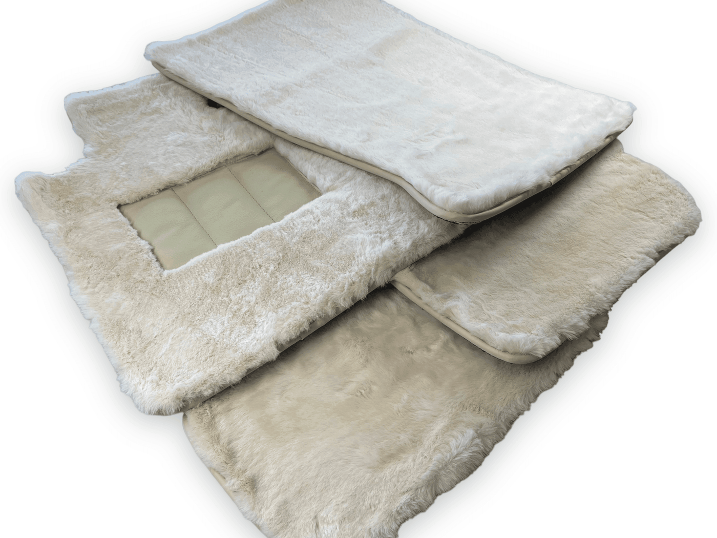 White Sheepskin Floor Mats For Rolls Royce Phantom Drophead Coupe - AutoWin