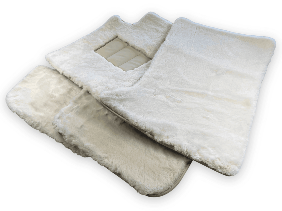 White Sheepskin Floor Mats For Rolls Royce Phantom Drophead Coupe - AutoWin